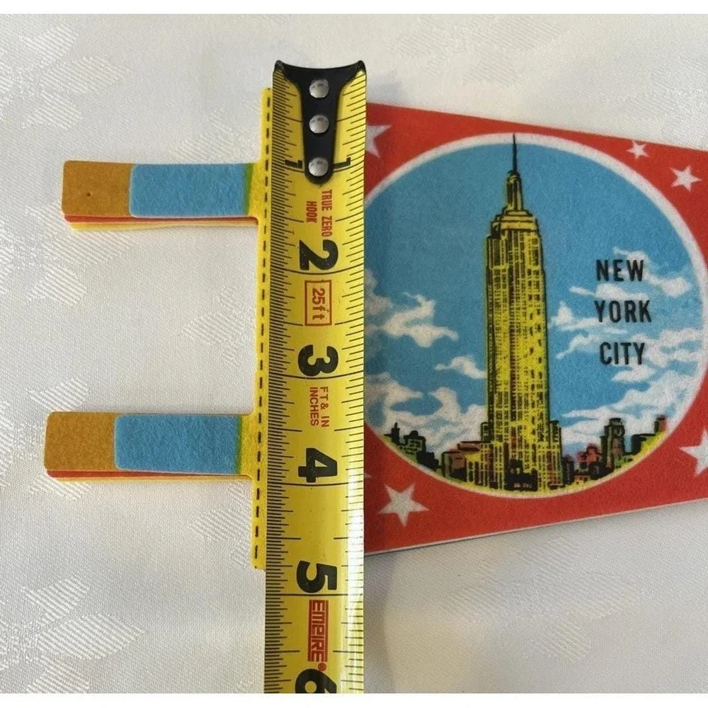 4 Vintage New York City Souvenir Pennants  Retro Chinatown ,Dragon , Skyline